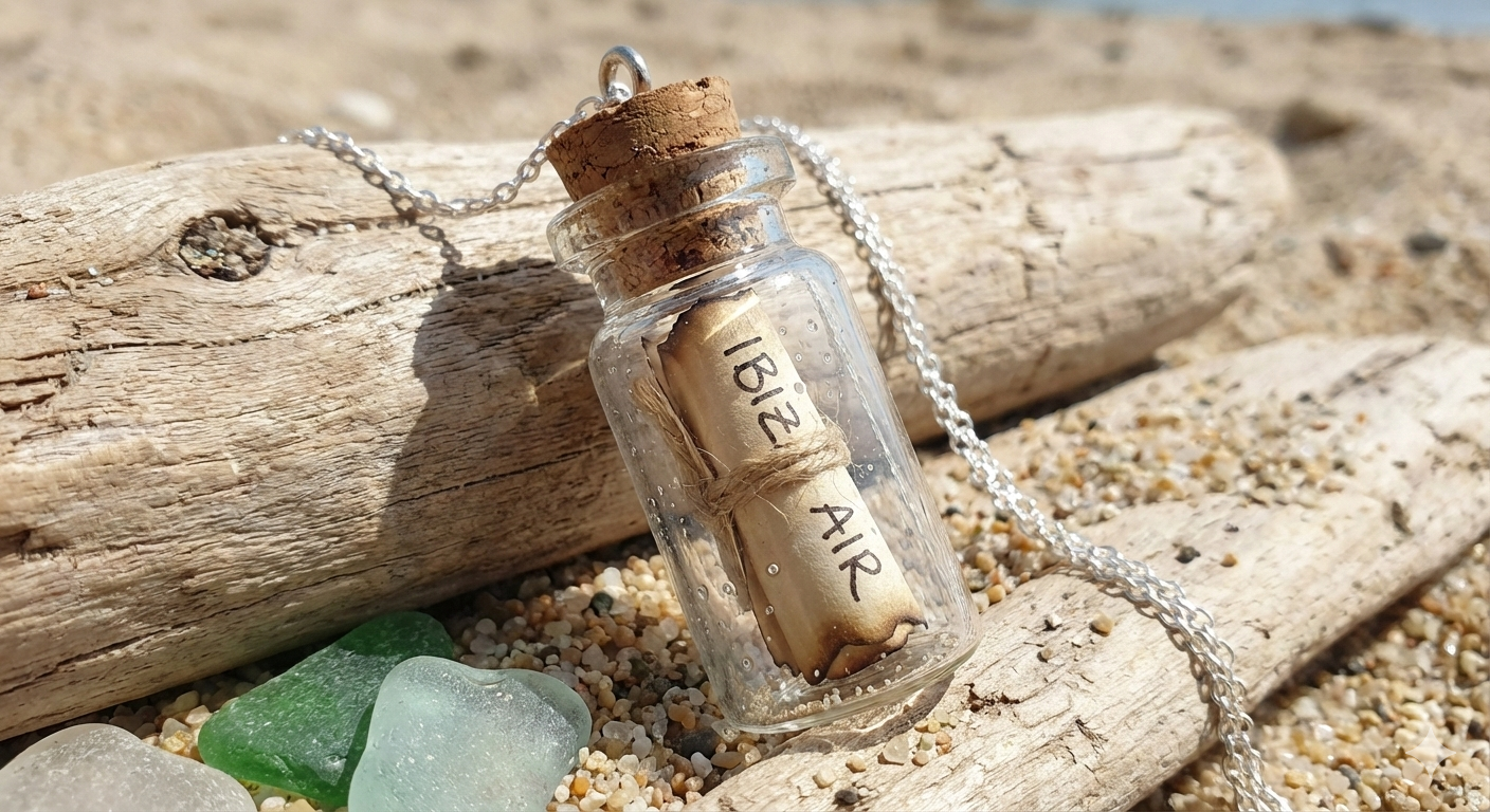 Ibiza Air bottle on beach sand